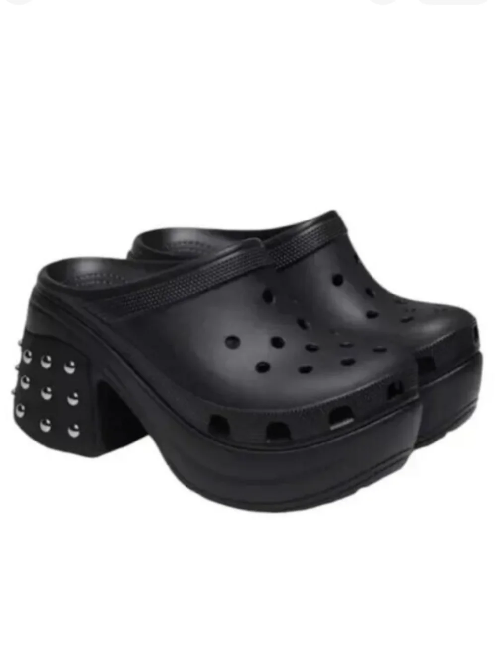 CROCS SIREN STUDDED CLOG PLATFORM HEELS WOMEN'S SIZE 12 NWOT PLUS CHARMS ❤️
